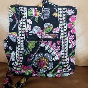 Vera Bradley quilted cotton bag, leaf & flowers